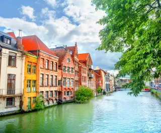 An image of the canals of Ghent in the day
